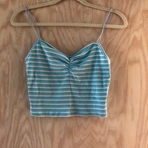 PacSun striped blue crop top
